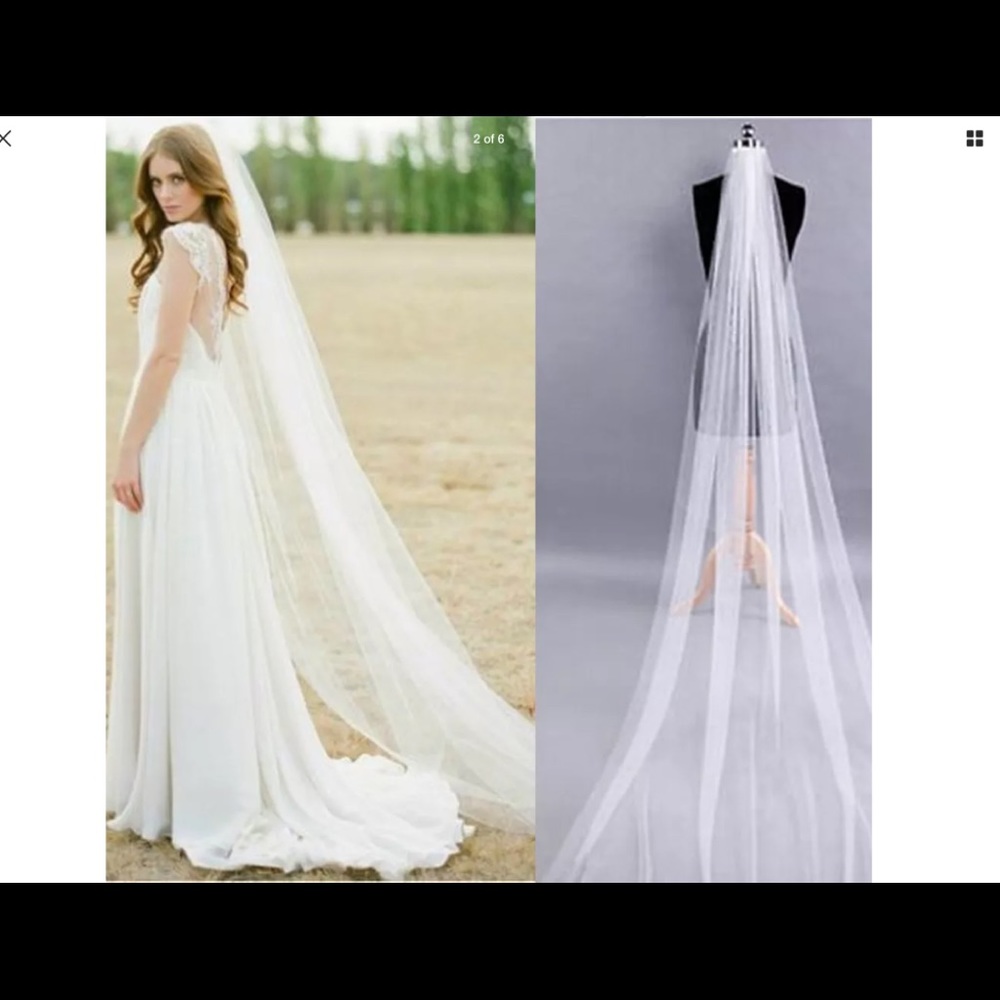 New chapel length 1T veil white or ivory